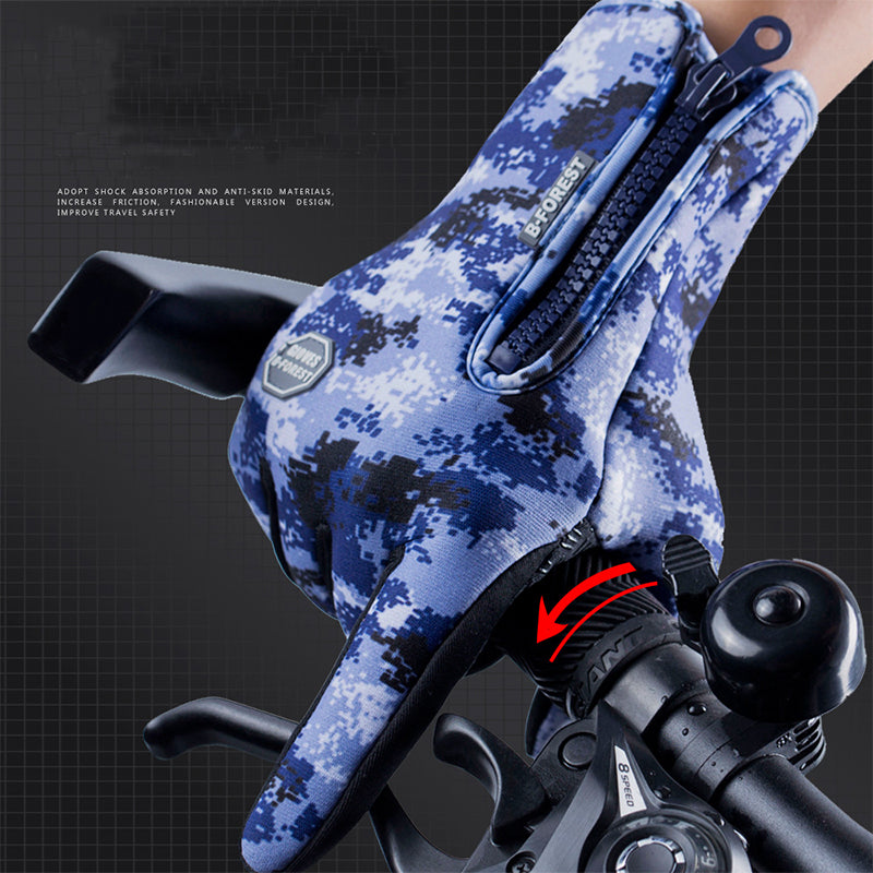 Orange Pebble sky blue waterproof touchscreen motorcycle riding gloves in size S 15