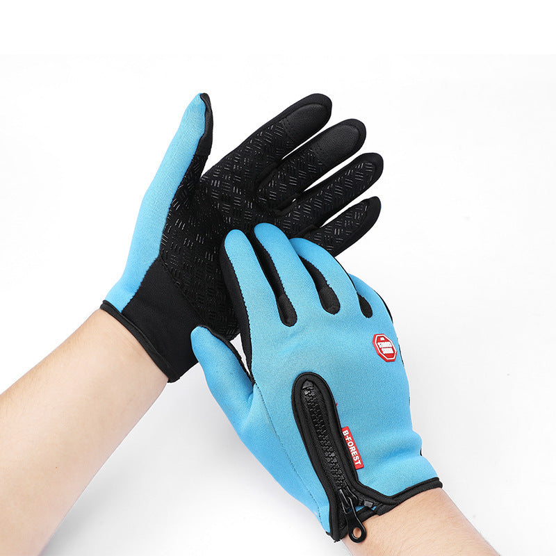 Orange Pebble sky blue waterproof touchscreen motorcycle riding gloves in size S 22